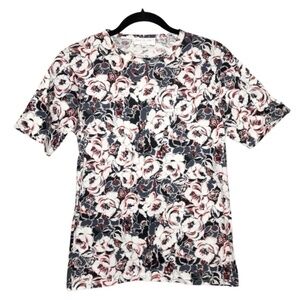 Vintage red and white floral tee